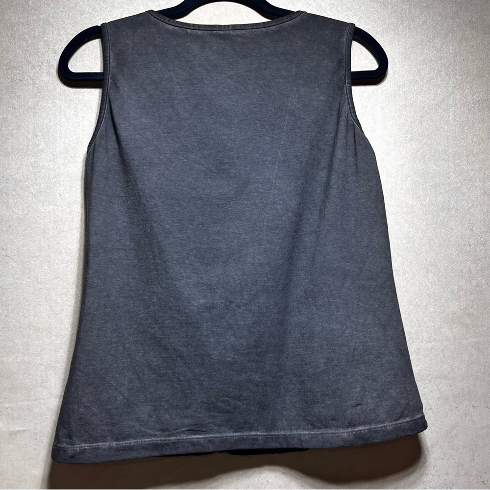 Inizio Gray Linen Sleeveless Shirt, Size Large - Picture 3 of 8